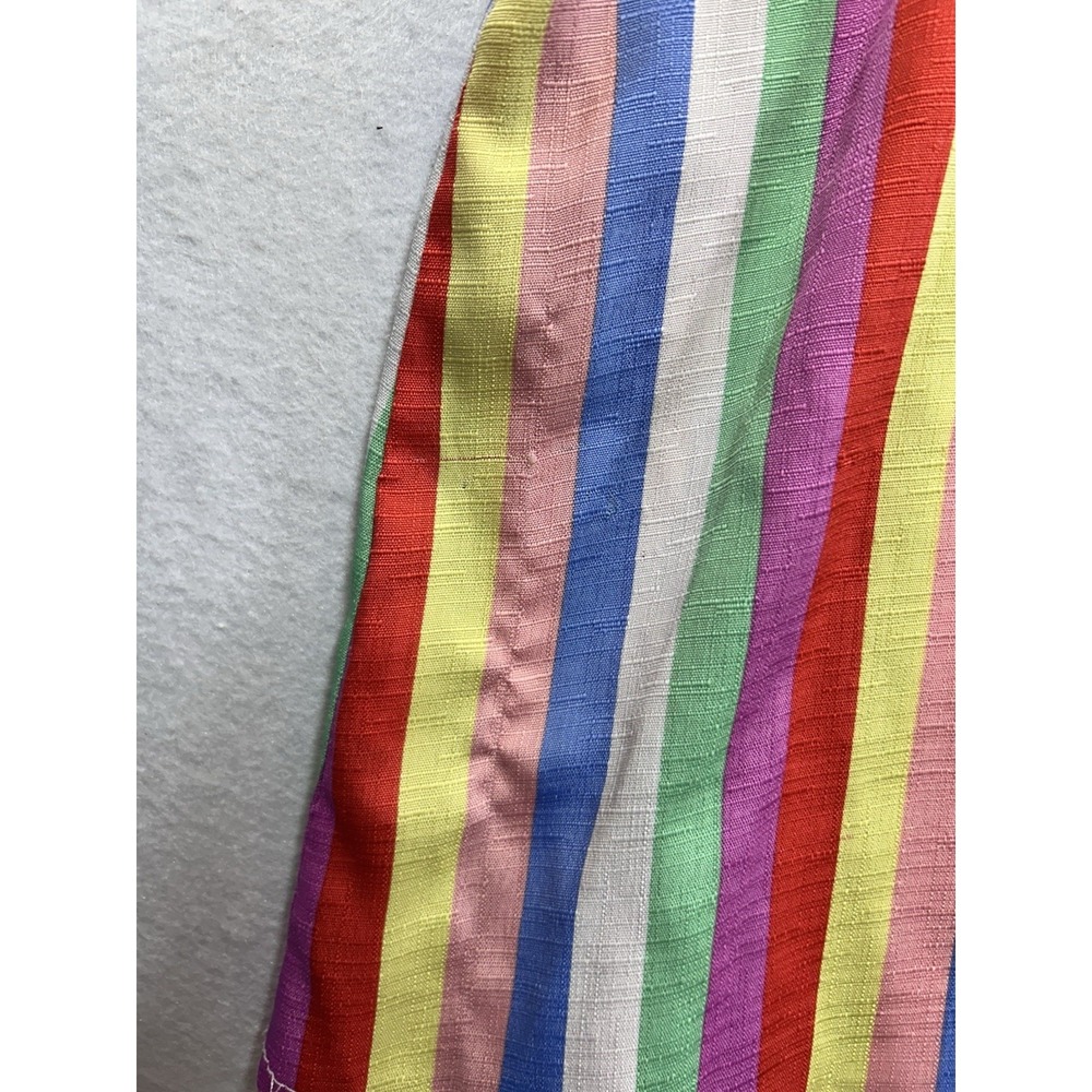 Entro Womens Multicolor Striped V-Neck Sleeveless Tank Top w/ Ruffle, Medium - Picture 7 of 8